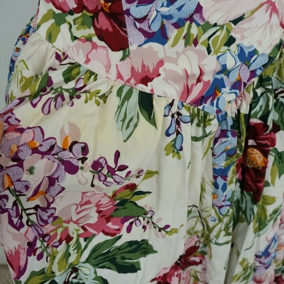 Vintage 90s Floral Dress Off Shoulder - Picture 5 of 7